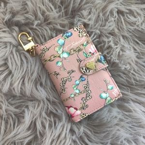 Betsey Johnson Wallet Card Case Pink Clip On
